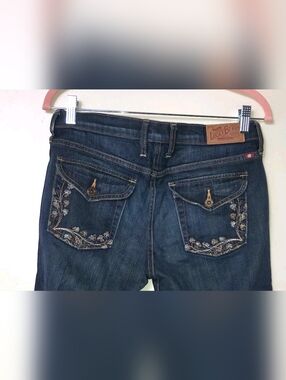 Lucky Brand Jeans Delair Classic Riders Dark Wash Embroidered Bootcut Size 29 8